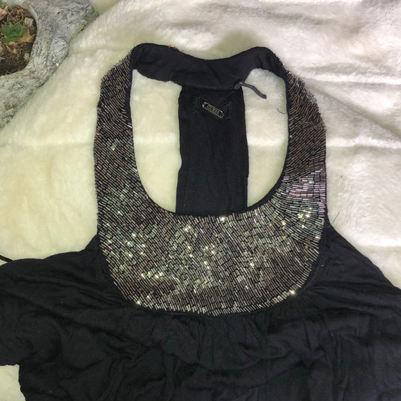 GUESS intricate beaded neckline mini dress - Picture 2 of 5